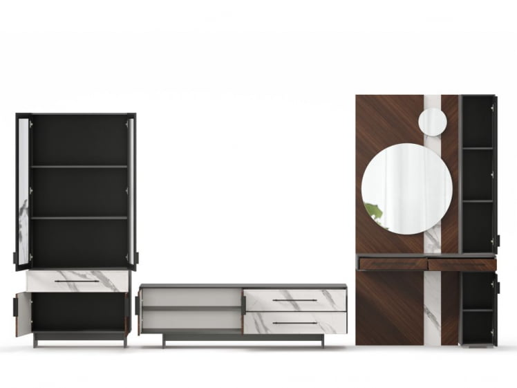 Набор мебели для гостиной Вилена №6 Серый/Орех/Монте белый_6