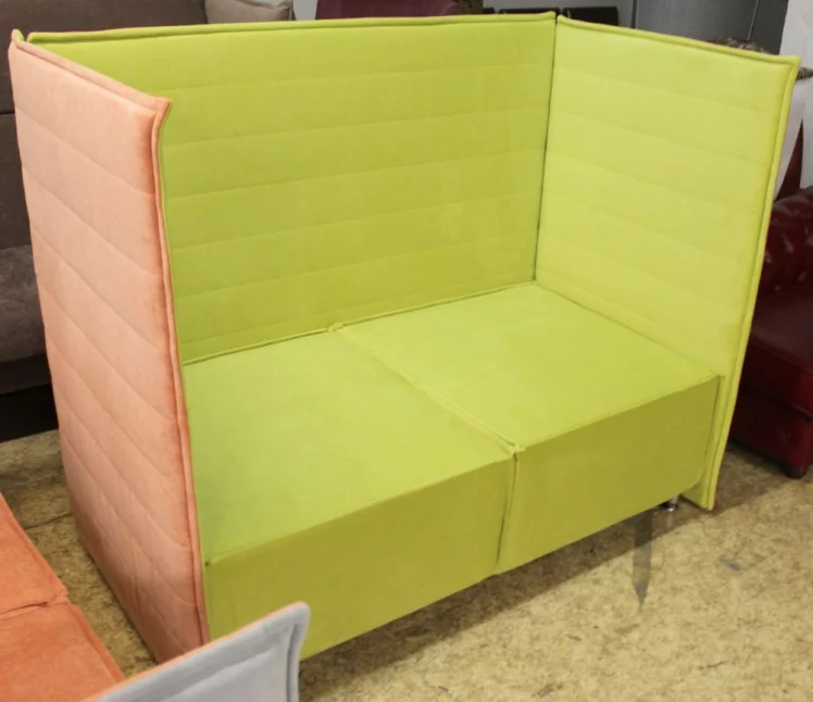 Диван двойной Нэтворк модуль В с высокой спинкой Салатовый-Коралловый_0