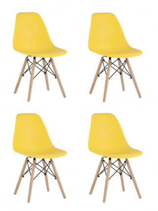Стул Eames Style DSW желтый 4 шт. комплект (разборный каркас)_0