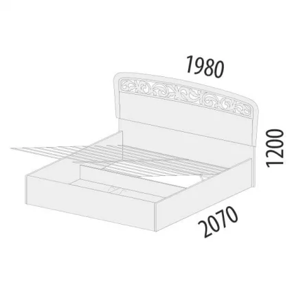 Кровать с подъемным механизмом 180*200 Катрин 92.22.1 Дуб венге Белый песок Санчо крем_1