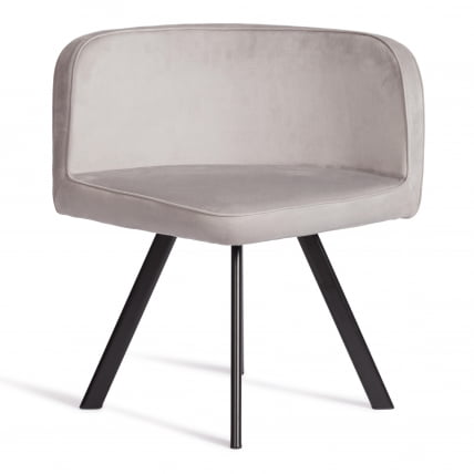 Комплект (стол, 4 стула) QUADRON (mod. PT14) Стол: МДФ/металл, стул: металл/велюр, 100х100х73 см, 69х56х71 см, Light-grey(св-серый) HLR-14/черный_6