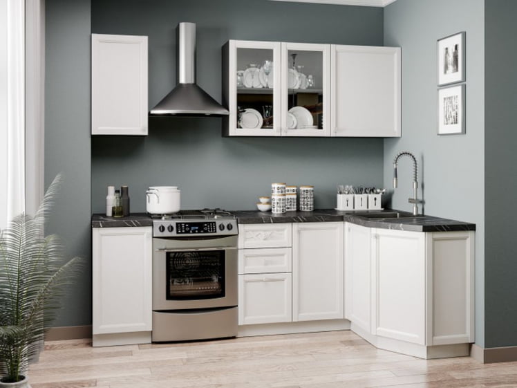 Шкаф кухонный 300 высокий Джулия ЛД 284.410.000.066 Черный Белый_2