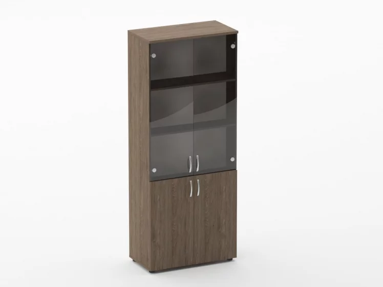 Шкаф высокий со стеклом Glassy 6.19.151 Дуб Верцаска_0