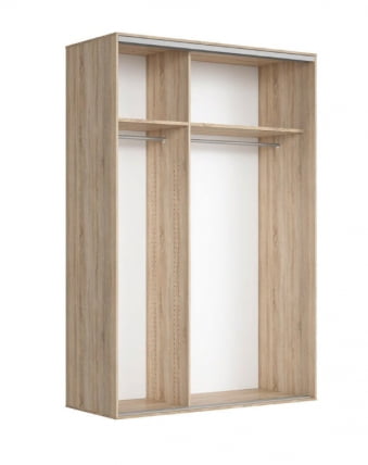 Шкаф трехстворчатый Санремо 02 Дуб сонома светлый Ателье темное_1