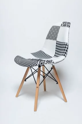Стул кухонный Eames SC-005 черно-белый пэчворк_0