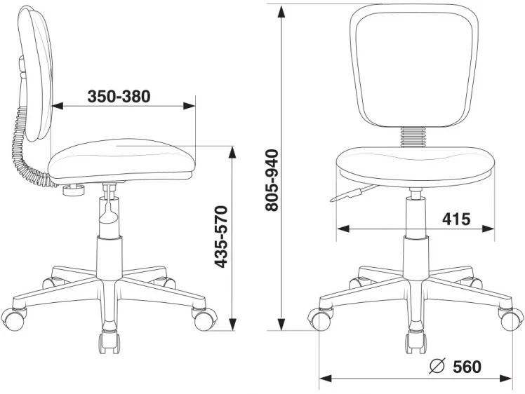 Кресло детское Бюрократ CH-W204NX (пластик белый) Голубой 26-24_4