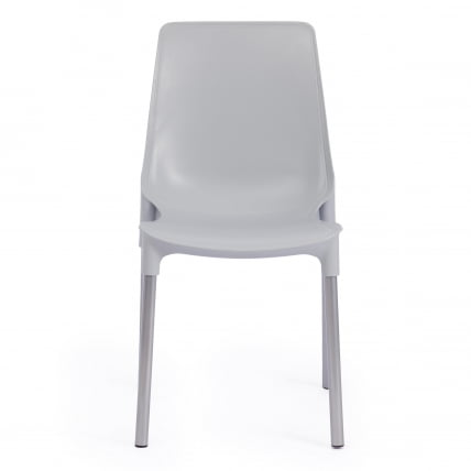 Стул GENIUS (mod 75) металл/пластик, 46x56x84cм, серый/ножки хром_4