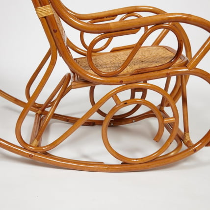 Кресло-качалка МИЛАНО (разборная) / без подушки / ротанг топ куалитй, 58кс136кс103 см, Когнаc (коньяк) / MILANO top quality, 58x136x103 Cognac_3