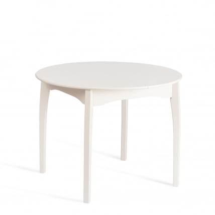 Стол DIAMANTE круглый бук, мдф, шпон дуба, 100 х 100+30 х 75 см, Ivory white_2