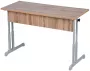 Парта двухместная с прямыми углами (рост 3-7) Клен Танзау/Металл Серый_3682453