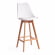 Стул барный TULIP BAR (mod. C1014H) пластик/дерево, 57 х 48 х 104 см, белый 018 /натуральный_372279
